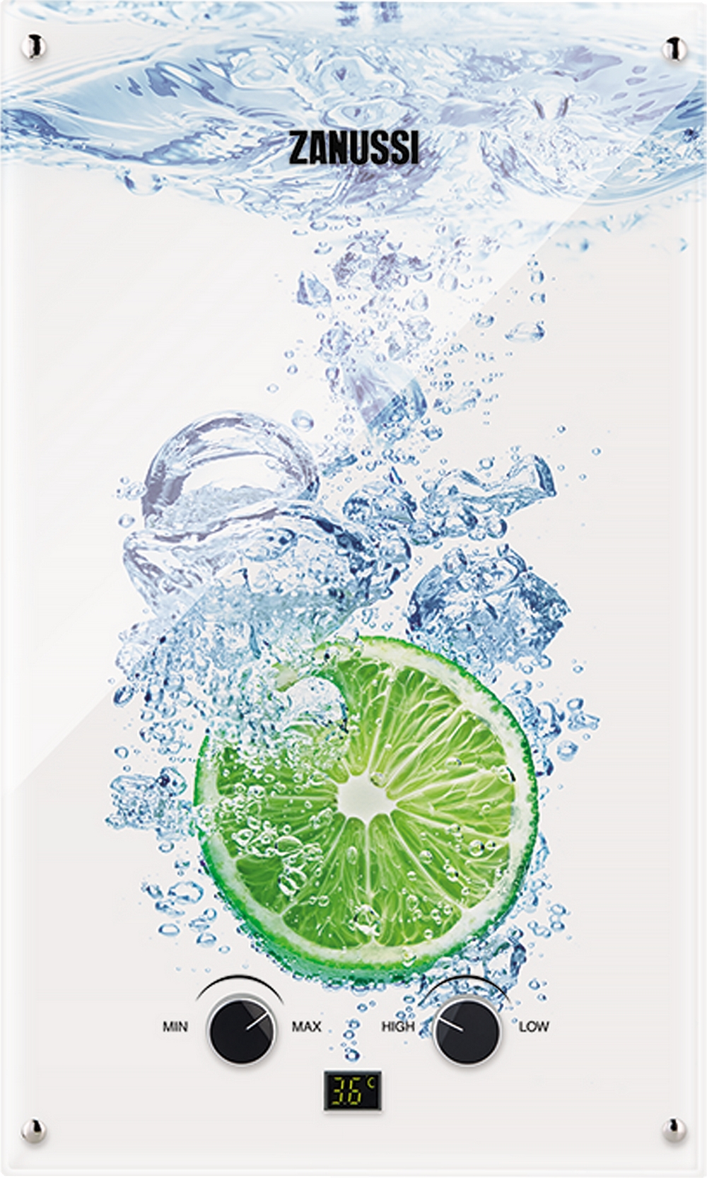 Газовая колонка на 10 литров/минуту Zanussi GWH 10 Fonte Glass Lime