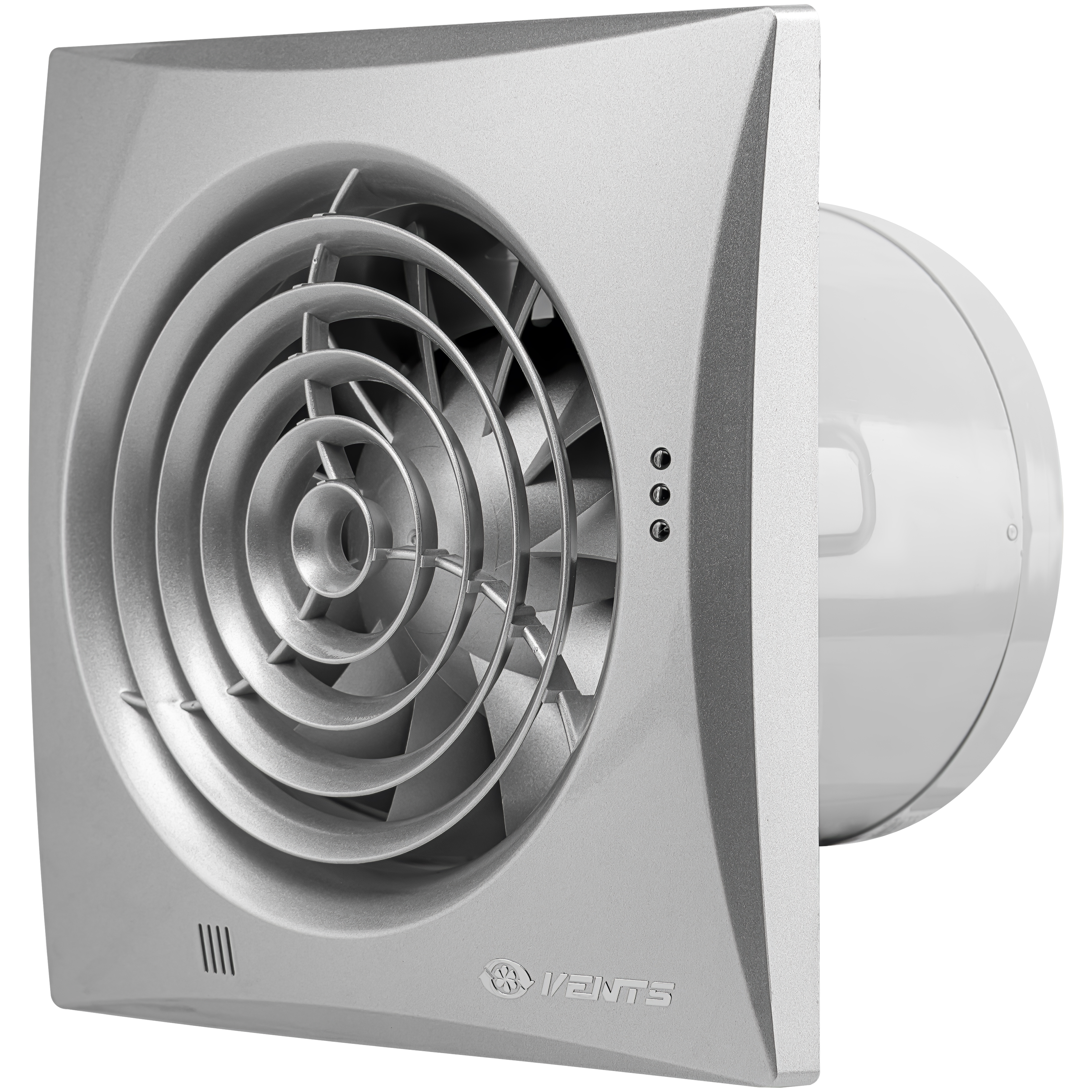 Серый вытяжной вентилятор Вентс 125 Квайт Алюминий лакированный