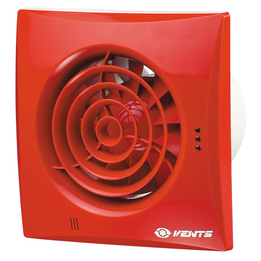 Красный вытяжной вентилятор Вентс 100 Квайт ТН красный RAL 3013