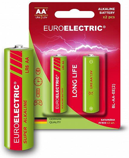 Батарейка Euroelectric щелочная AA LR6 1,5V blister 2шт в Днепре