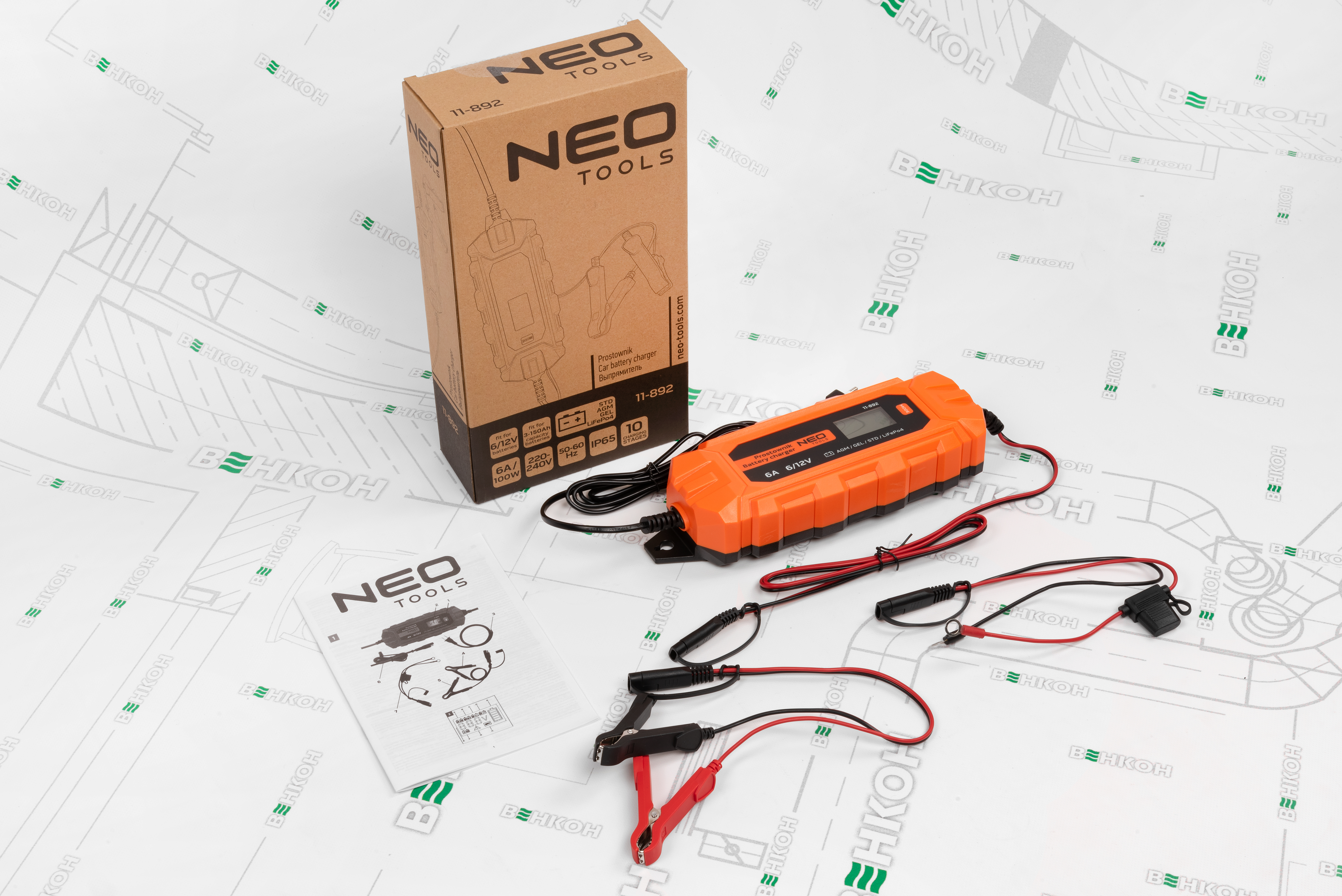 Інтелектуальний зарядний пристрій Neo Tools 11-892 огляд - фото 8
