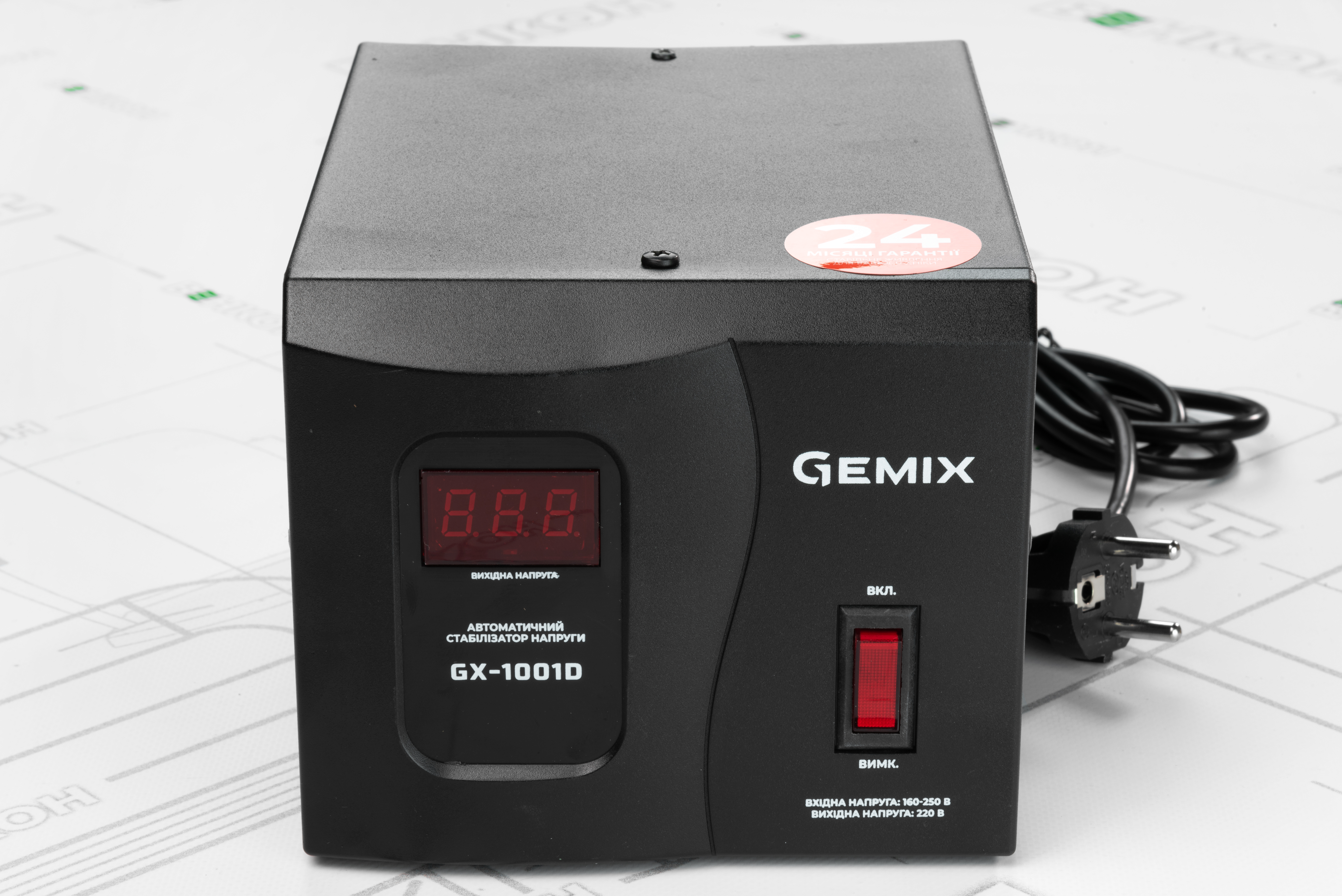в продажу Стабілізатор напруги Gemix GX-1001D - фото 3