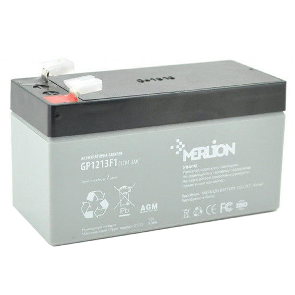 Аккумулятор свинцово-кислотный AGM Merlion 12V-1.3Ah (GP1213F1)