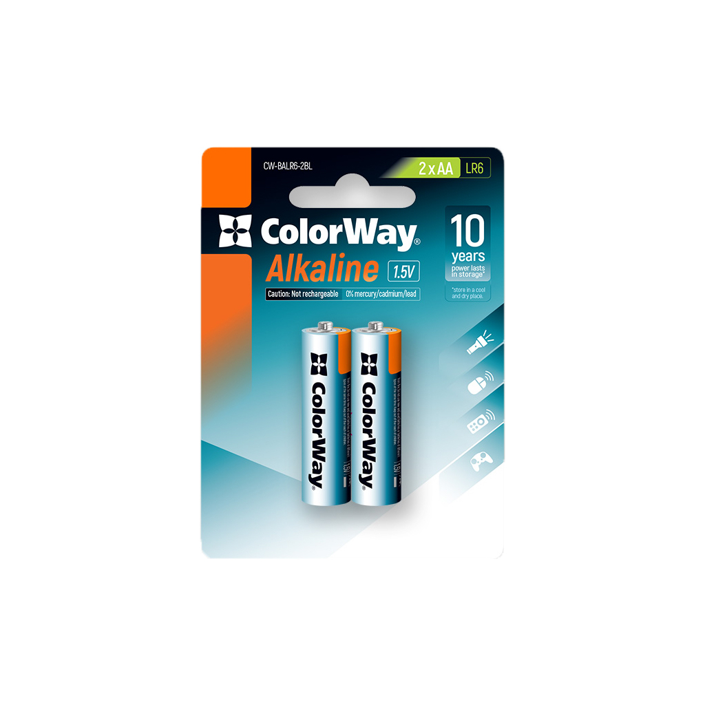 Цена батарейка ColorWay AA LR6 Alkaline Power (щелочные) * 2 blister (CW-BALR06-2BL) в Днепре