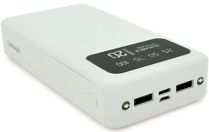 Повербанк Linkage 20000mAh Input:Type-C/Micro-USB, Output:USB-A*2(2.1A), White (LKP-27 / 28373) цена 481.00 грн - фотография 2