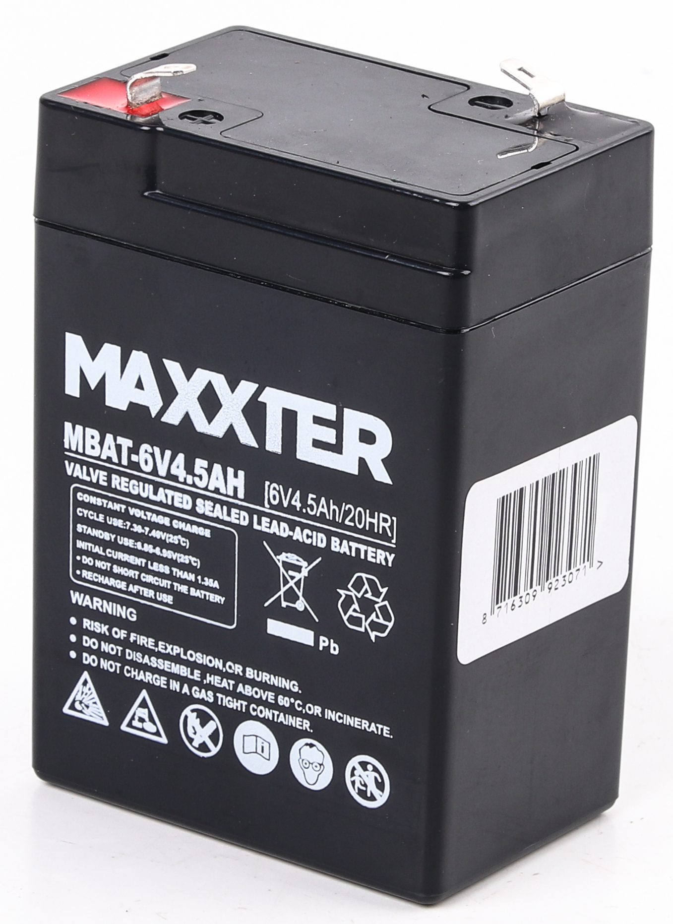 Аккумулятор свинцово-кислотный AGM Maxxter MBAT-6V4.5AH
