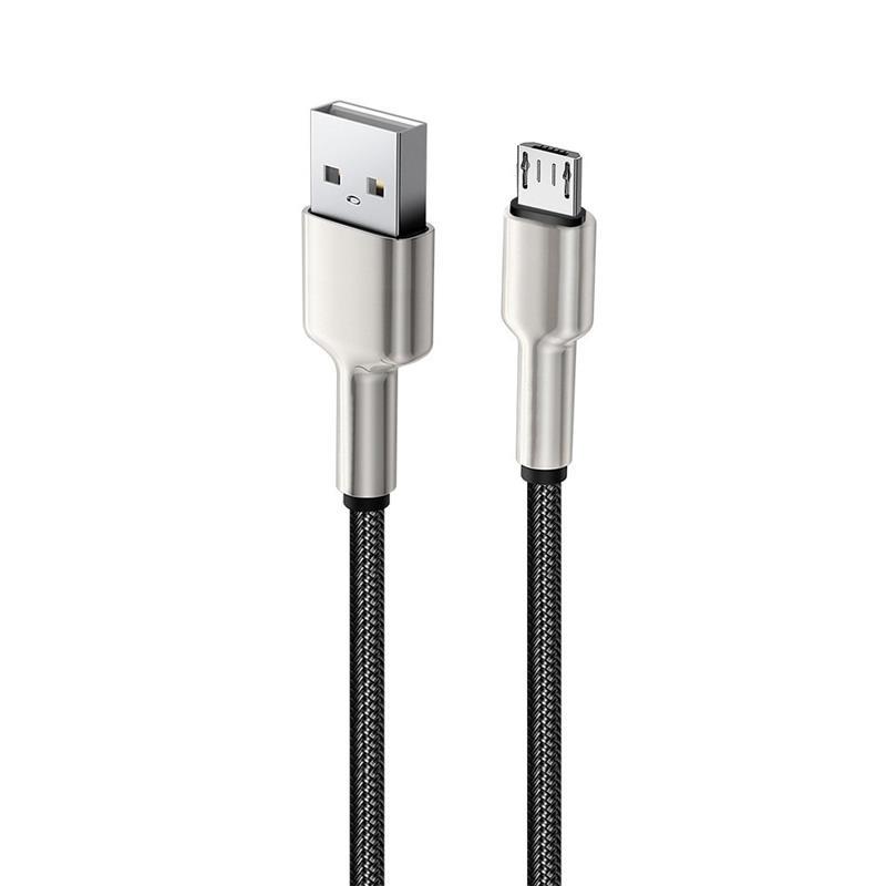 ColorWay USB-microUSB, head metal, 2.4А, 1м, Black (CW-CBUM046-BK)