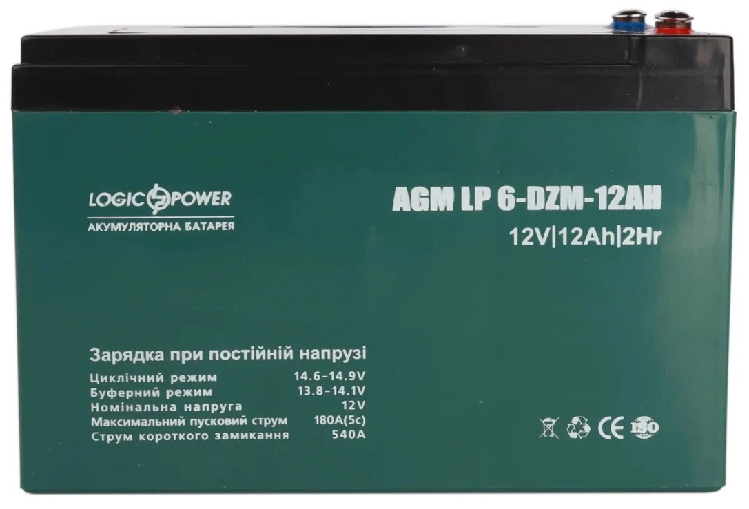 Акумулятор 12 A·h LogicPower LP 6-DZM-12 AH (LP9172)