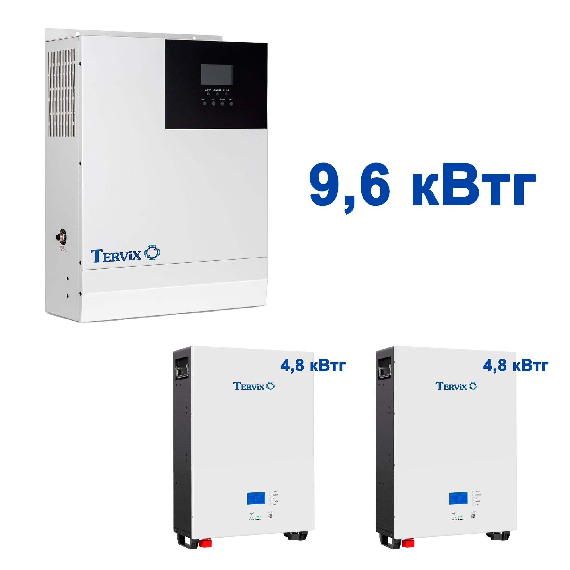 Отзывы система автономного питания Tervix BANKA 9,6 кВтч - инвертор 5кВт + аккумулятор 48В 100 Ач (2 шт) 693220 в Украине