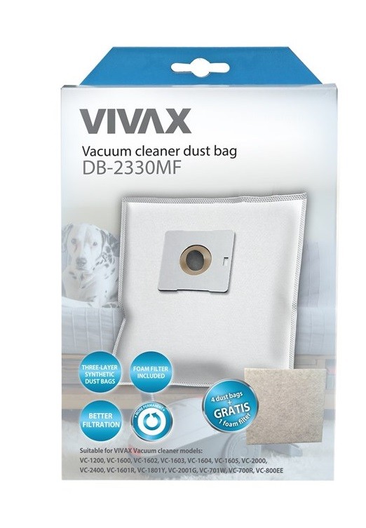 Цена мешки Vivax Home для пылесоса синт. 4шт/уп + фильтр 13х15см (DB-2330MF) в Николаеве