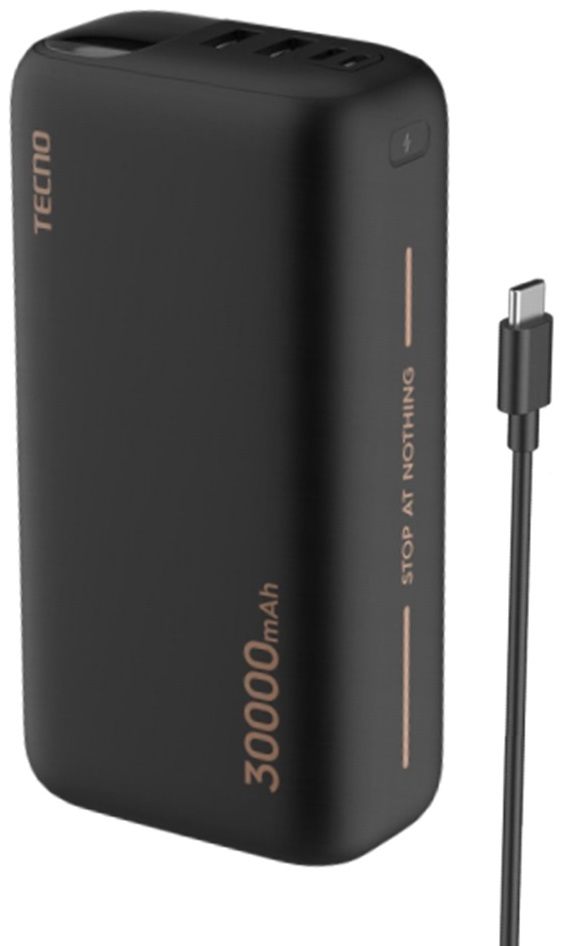 Повербанк с быстрой зарядкой Tecno Power Bank 30000mAh 22.5W Black (TPB-P302)
