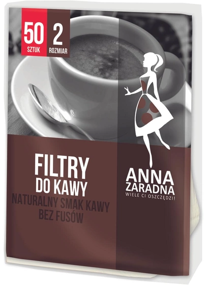 Цена фильтры для кофеварок Anna Zaradna №2 50 шт. (5903936019175) в Днепре