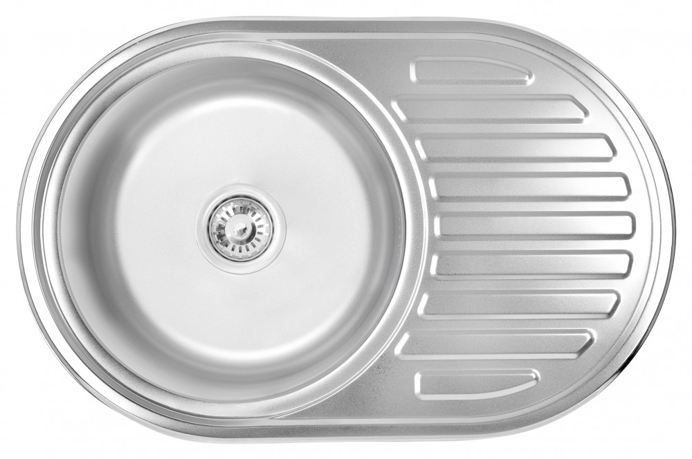 Кухонна мийка довжина 500 мм Lidz 7750 0,8 мм Satin (LIDZ7750SAT)