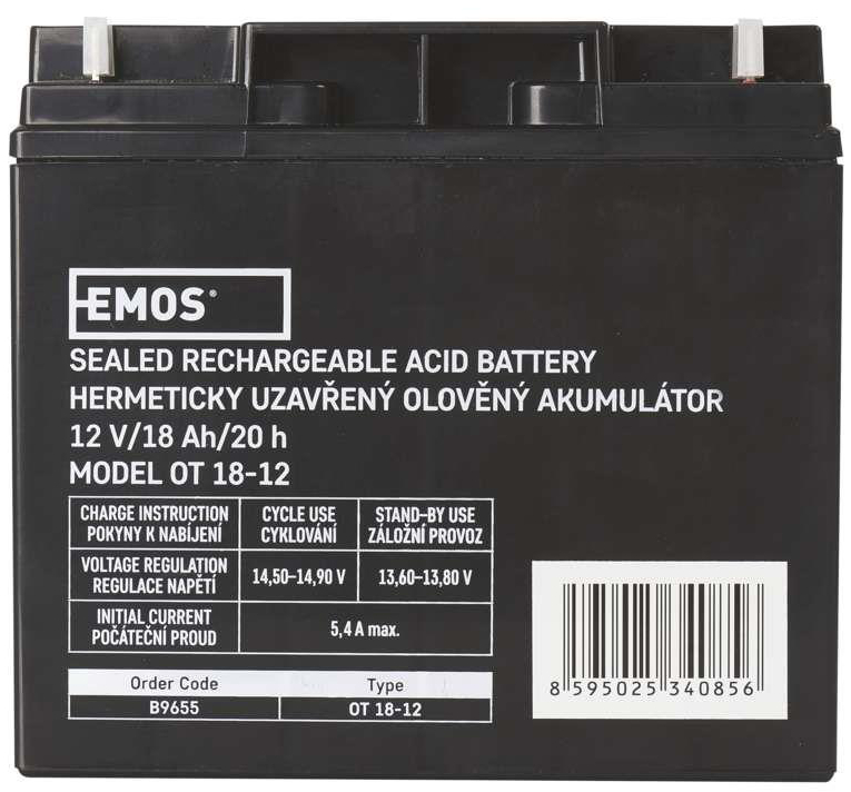Ціна акумуляторна батарея Emos B9655 (12V 18AH L1) в Києві