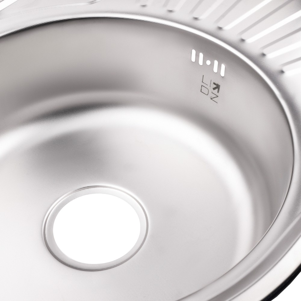 Кухонна мийка Lidz 5745 0,6 мм Micro Decor (LIDZ5745MDEC06) відгуки - зображення 5