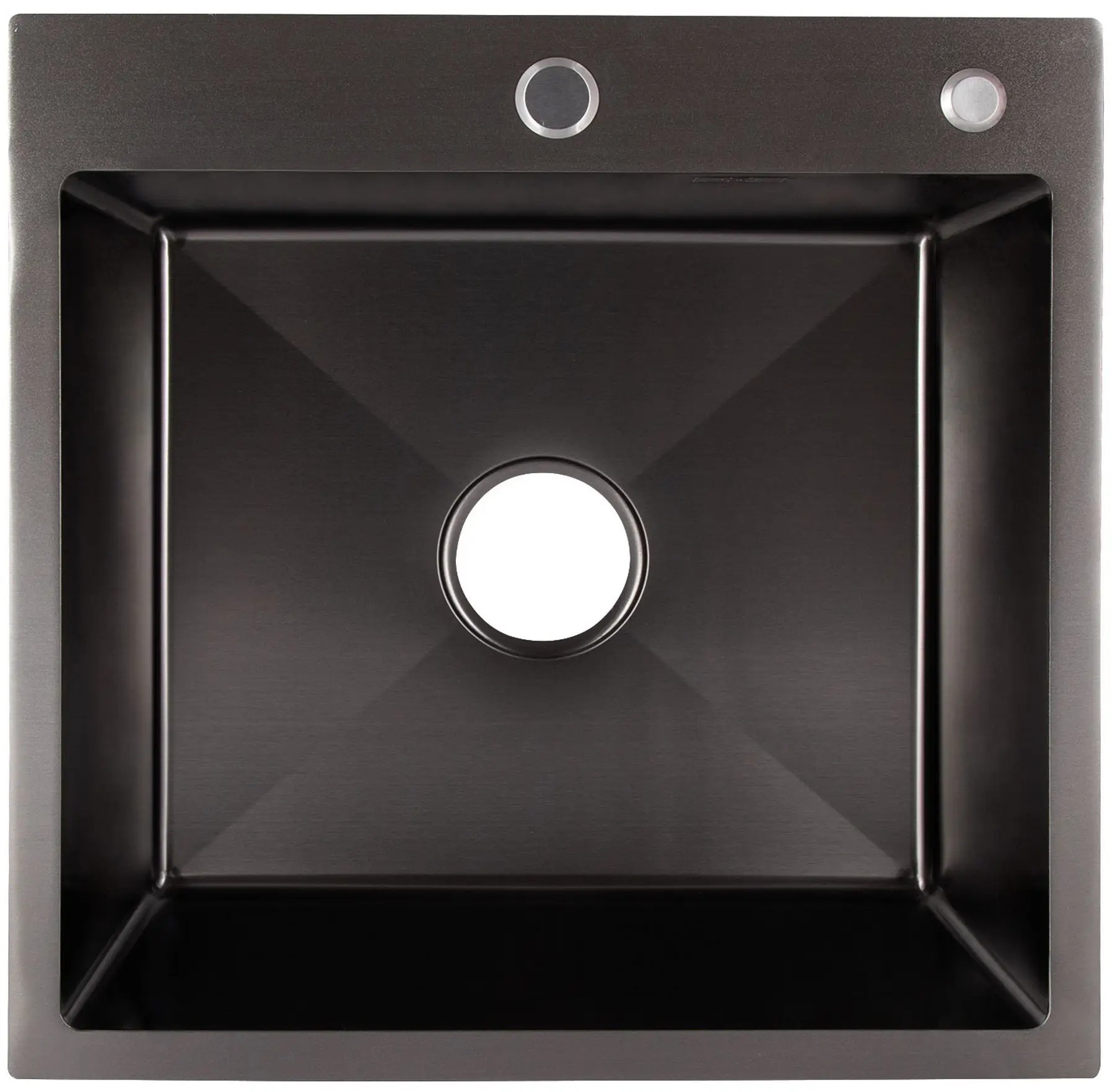 Кухонна мийка ширина 500 мм Lidz Handmade H5050B 3,0/0,8 мм Brushed Black PVD (LDH5050BPVD43619)