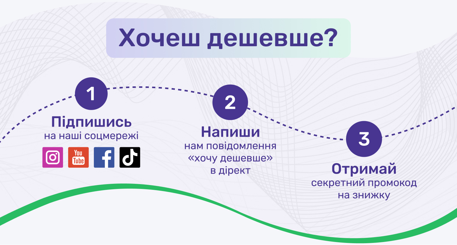 Знижка за промокодом для підписників соцмереж