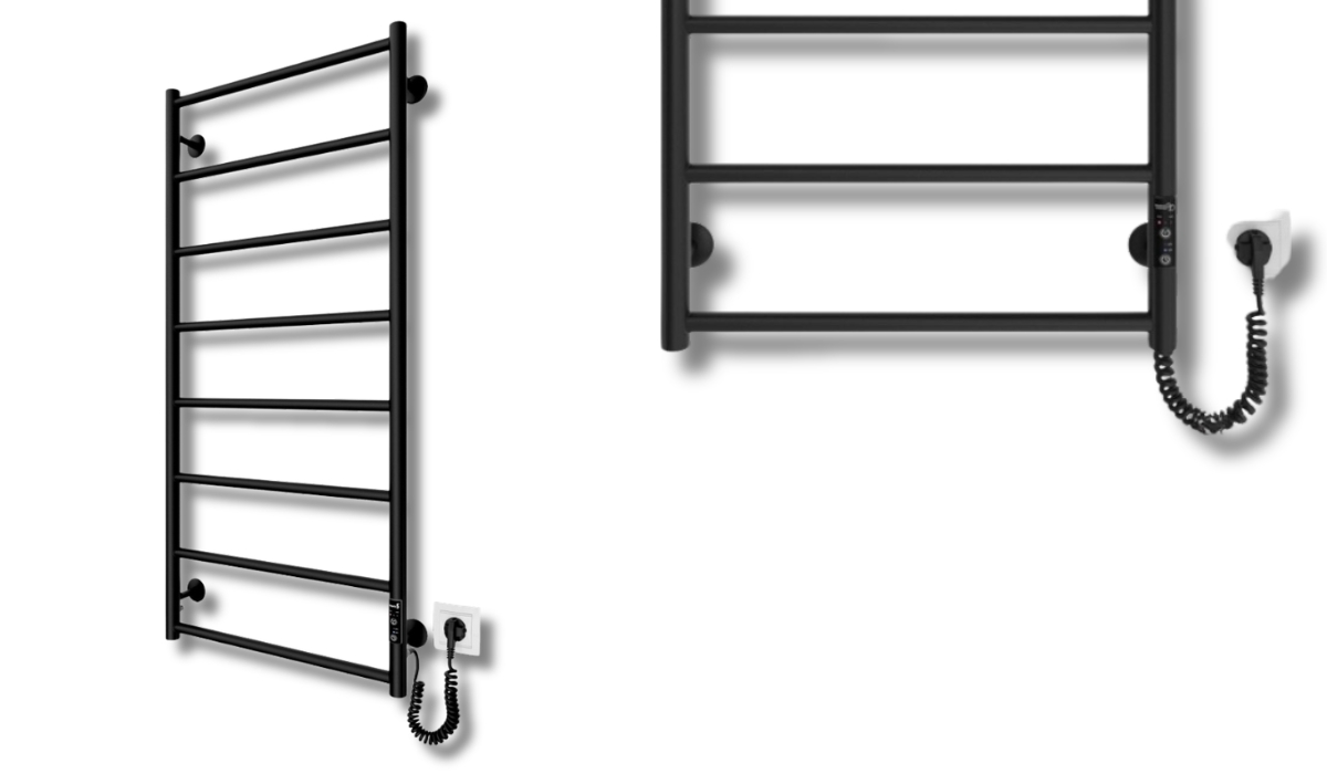 Mario F НР-I 1090x530/75 TR K чорна матова - краща в рейтингу рушникосушок