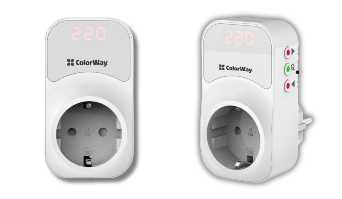 ColorWay DS1, white (CW-VR16-01D) - рейтинг кращих захисних реле напруги