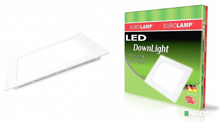 Eurolamp LED Panel 24W 4000K 220V найкращий світлодіодний LED світильник