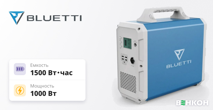В рейтинге портативных зарядных станций лучшая модель - Bluetti PowerOak EB150 Blue