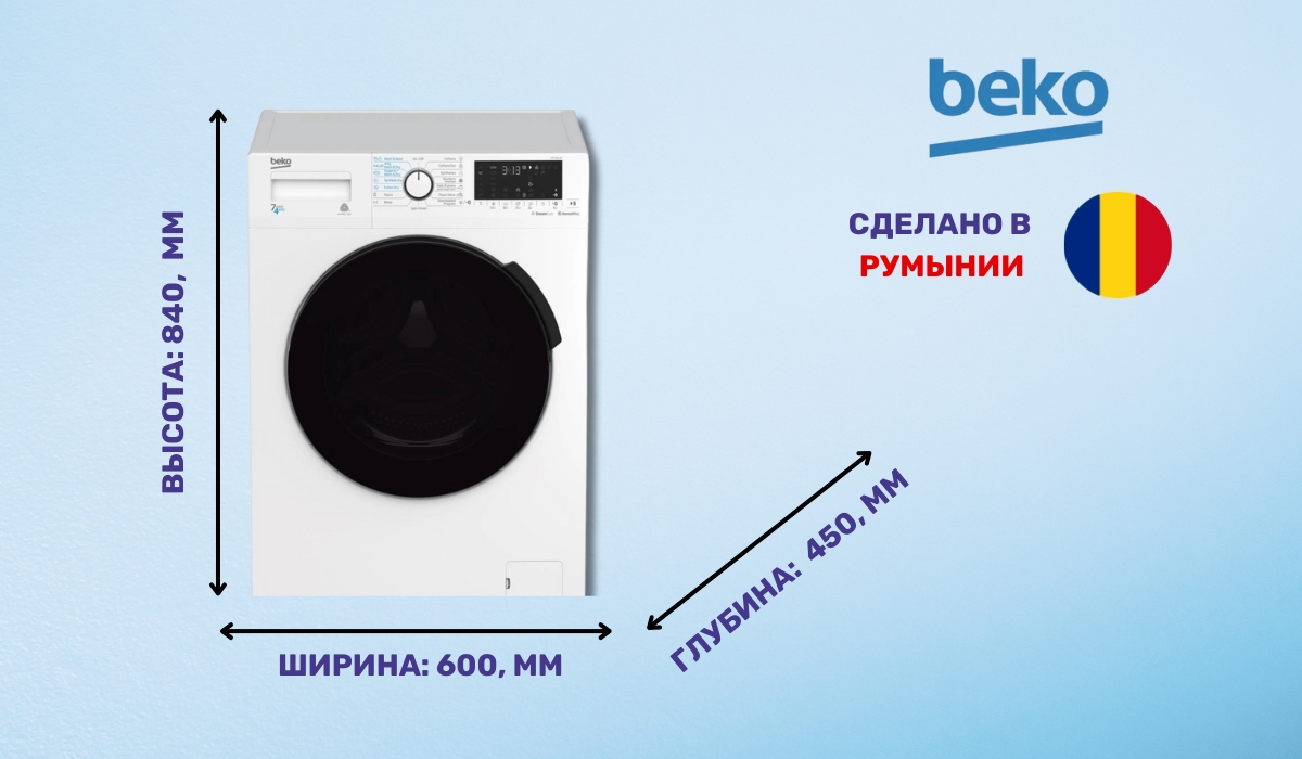 Beko HTE7616X0 - бюджетная стирально-сушильная машина в рейтинге лучших
