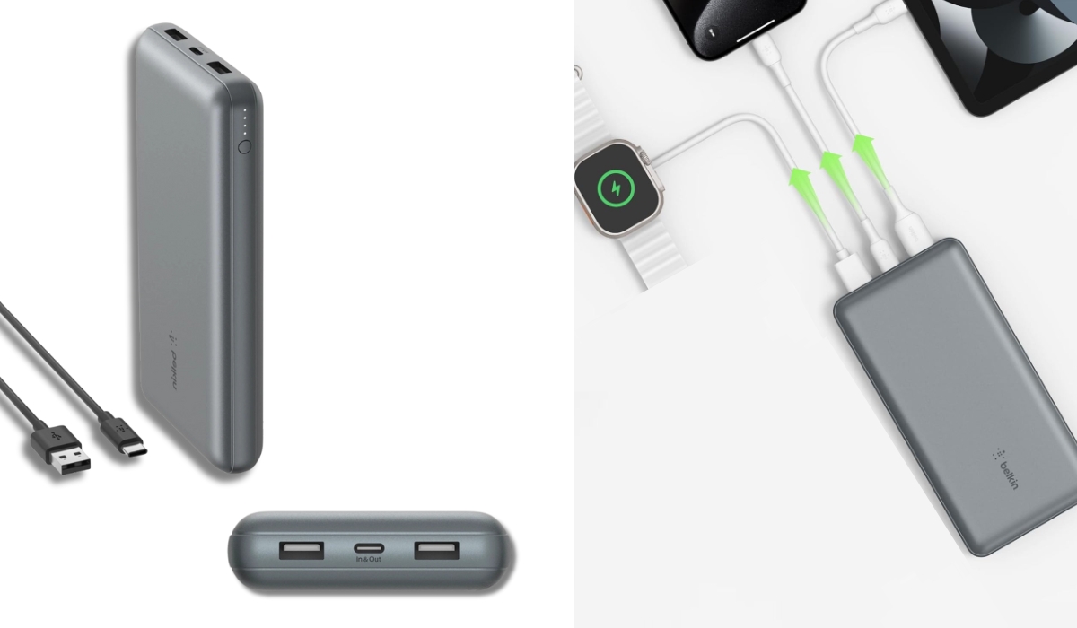 Belkin 20000мАч, 15Вт, 2хUSB-A/USB-C (BPB012BTGY) - высококачественный повербанк в топе