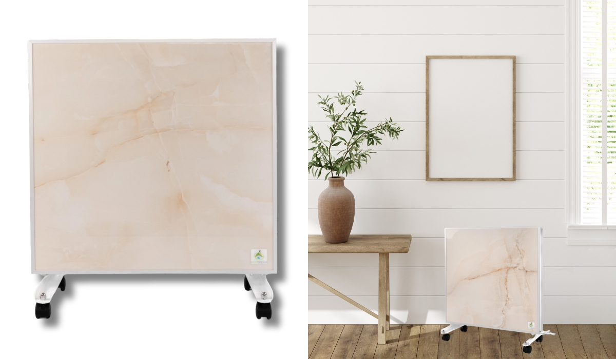 Ecoteplo DUO 1000 ME королевский мрамор с ножками - в топе керамических панелей для дома