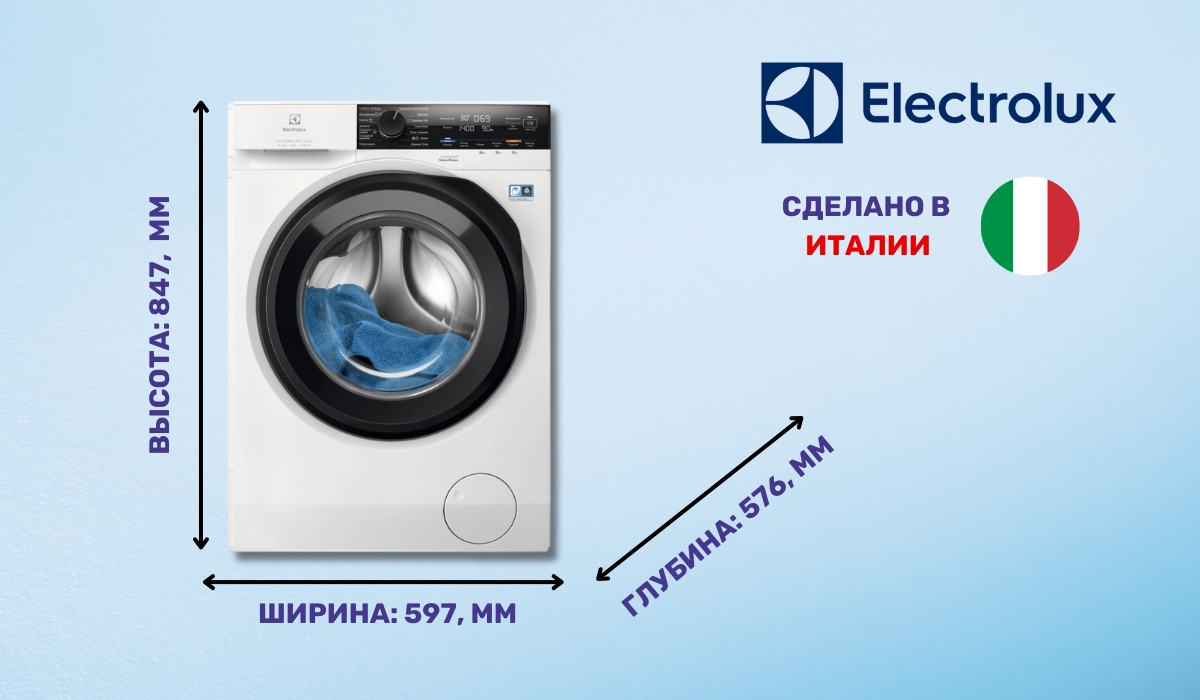 В рейтинге стирально-сушильных машин лучшая модель - Electrolux EW7W4492U