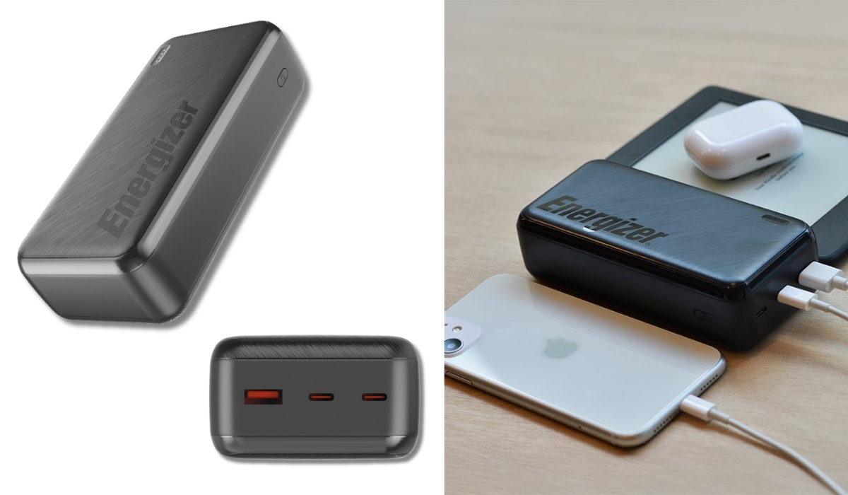 Energizer 30000 mAh PD20W + QC22.5W Black (UE30055PQ) - первый в рейтинге повербанков