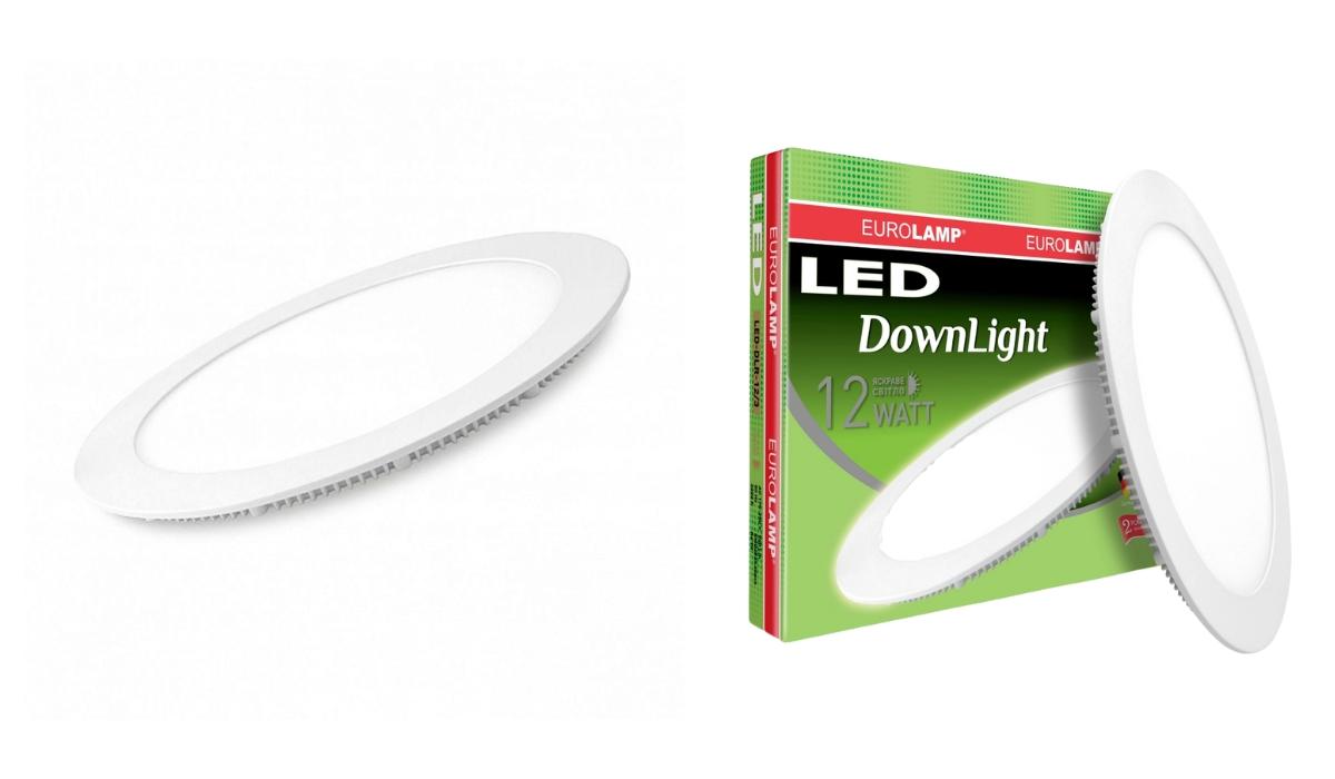 EUROLAMP LED Panel круглий 12W 4000K 220V (LED-DLR-12/4) - ефективний світлодіодний LED світильник у рейтингу
