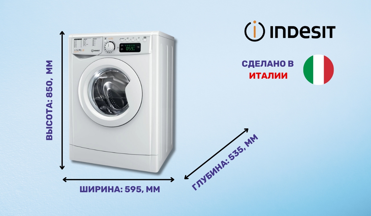 Indesit EWDE 71280 W EU - инновационная технология для идеальной стирки и сушки в рейтинге машин
