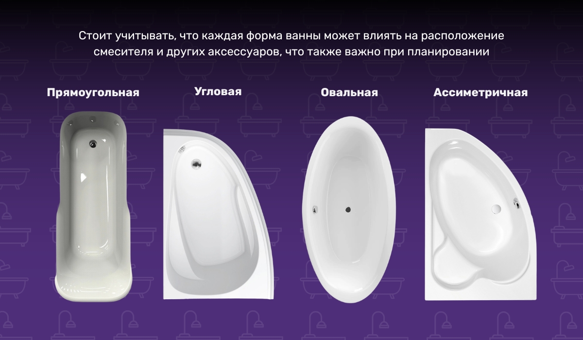 Как выбрать форму ванны: какие варианты существуют