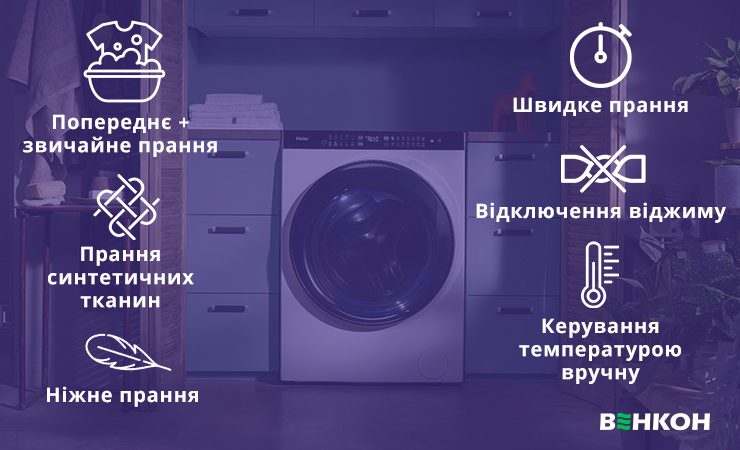 Набір функцій пральної машини від експертів Vencon