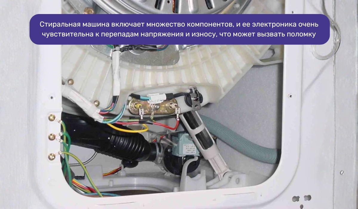 Поломка электронных компонентов может вызвать проблемы с включением стиральной машины