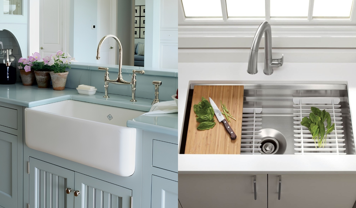 Различие кухонных моек по способу установки