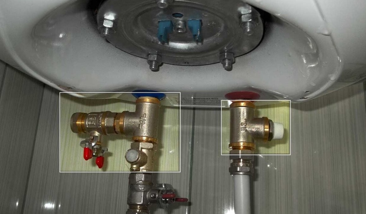 Злив води з бойлера, обладнаного трійником
