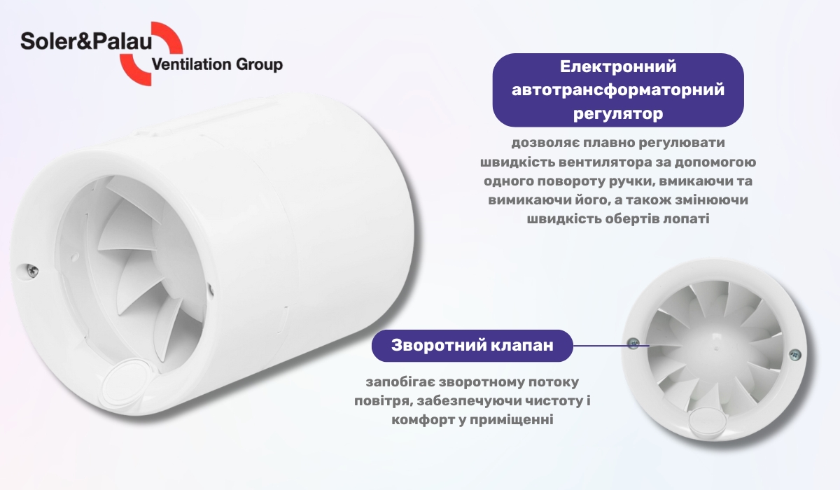 Soler&amp;Palau Silentub-100 кращий побутовий канальний вентилятор