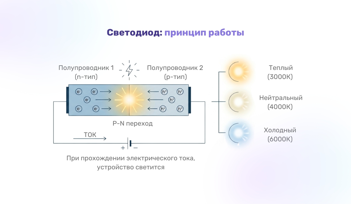 Светодиод: принцип работы
