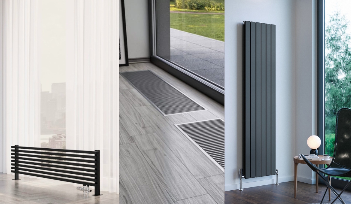 Варианты размещения радиатора отопления при панорамном остеклении