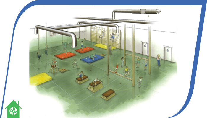 Система вентиляция в спортзале или фитнес центре