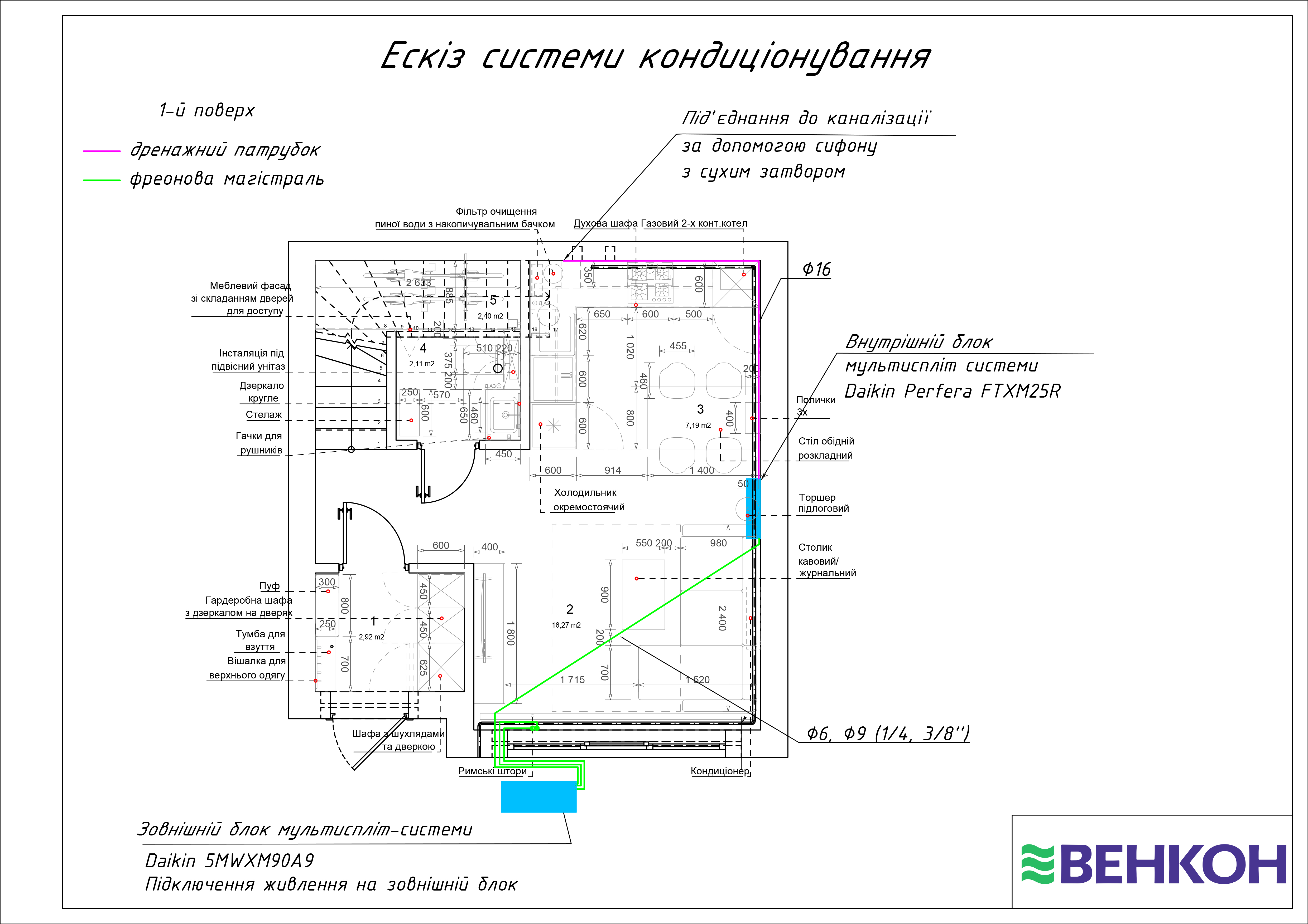 Пример 1 — Эскиз системы кондиционирования стр.1