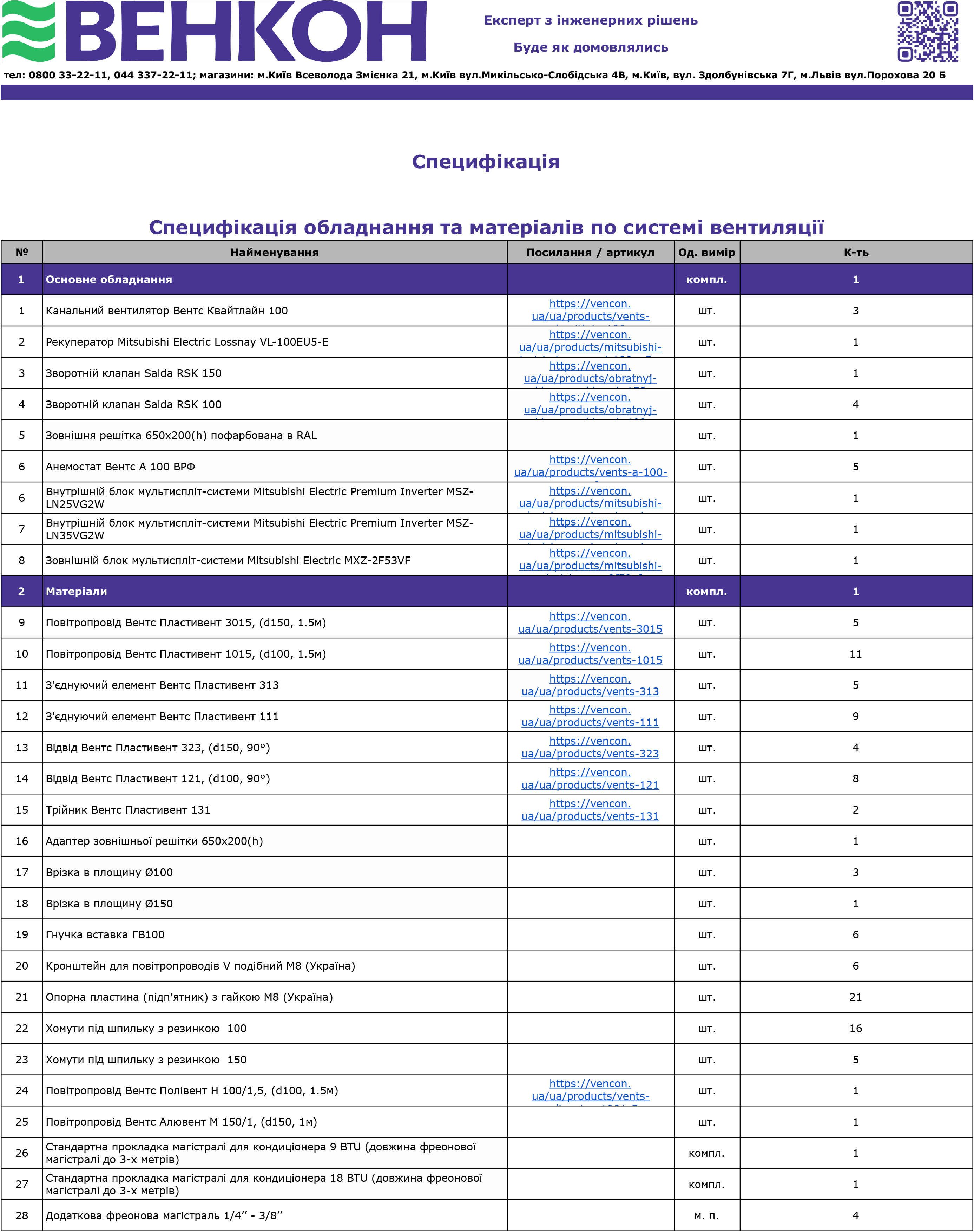 Пример 3 — Спецификация