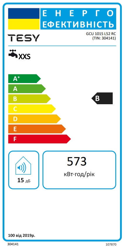 Tesy Compact Line BiLight GCU 1015 L52 RC Класс энергоэффективности