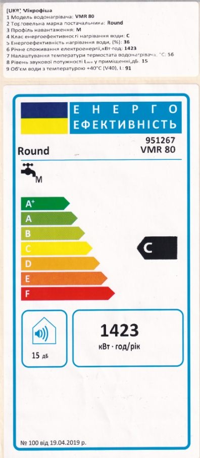 Round 80 VMR Клас енергоефективності