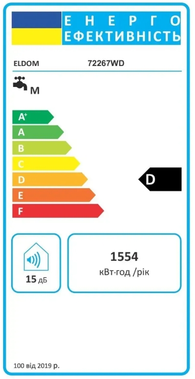 Eldom Style 50 Dry Slim 72267WD Энергетическая маркировка