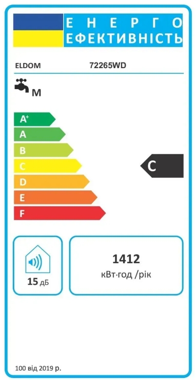 Eldom Style 80 Dry 72265WD Энергетическая маркировка