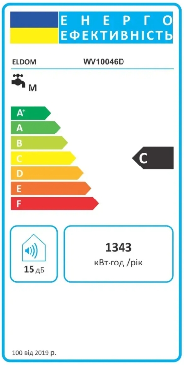 Eldom Eureka 100 WV10046D Энергетическая маркировка