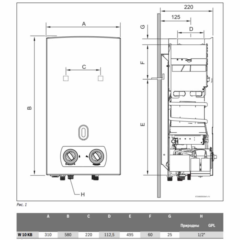 Газова колонка Bosch Therm 2000 O W 10 KB (7736500992) інструкція - зображення 6
