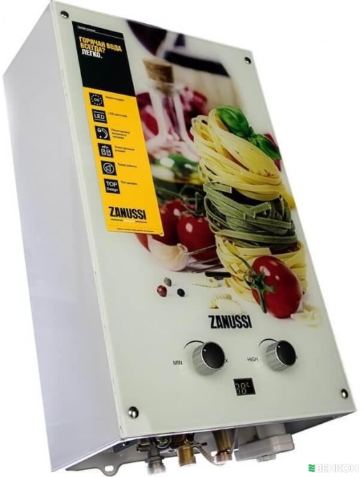 ᐉ Газовая колонка Zanussi GWH 10 Fonte Glass La Spezia купить по цене 6 ...